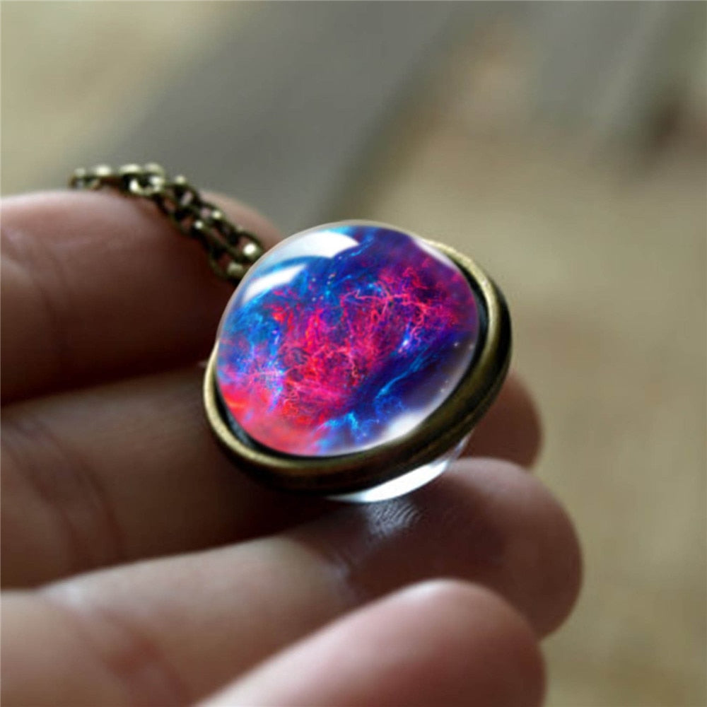 Nebula Galaxy Glass art Necklace