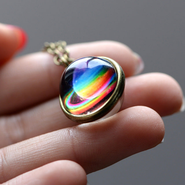 Nebula Galaxy Glass art Necklace