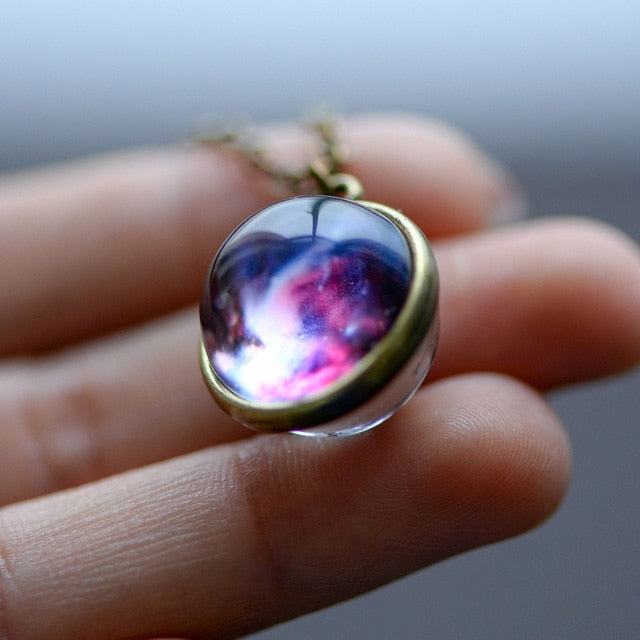 Nebula Galaxy Glass art Necklace