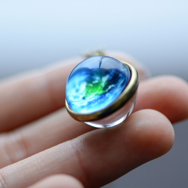 Nebula Galaxy Glass art Necklace