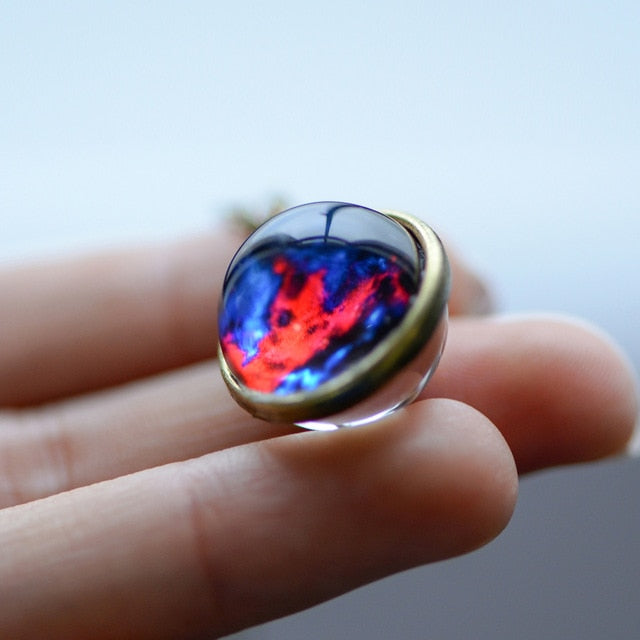 Nebula Galaxy Glass art Necklace