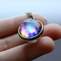 Nebula Galaxy Glass art Necklace